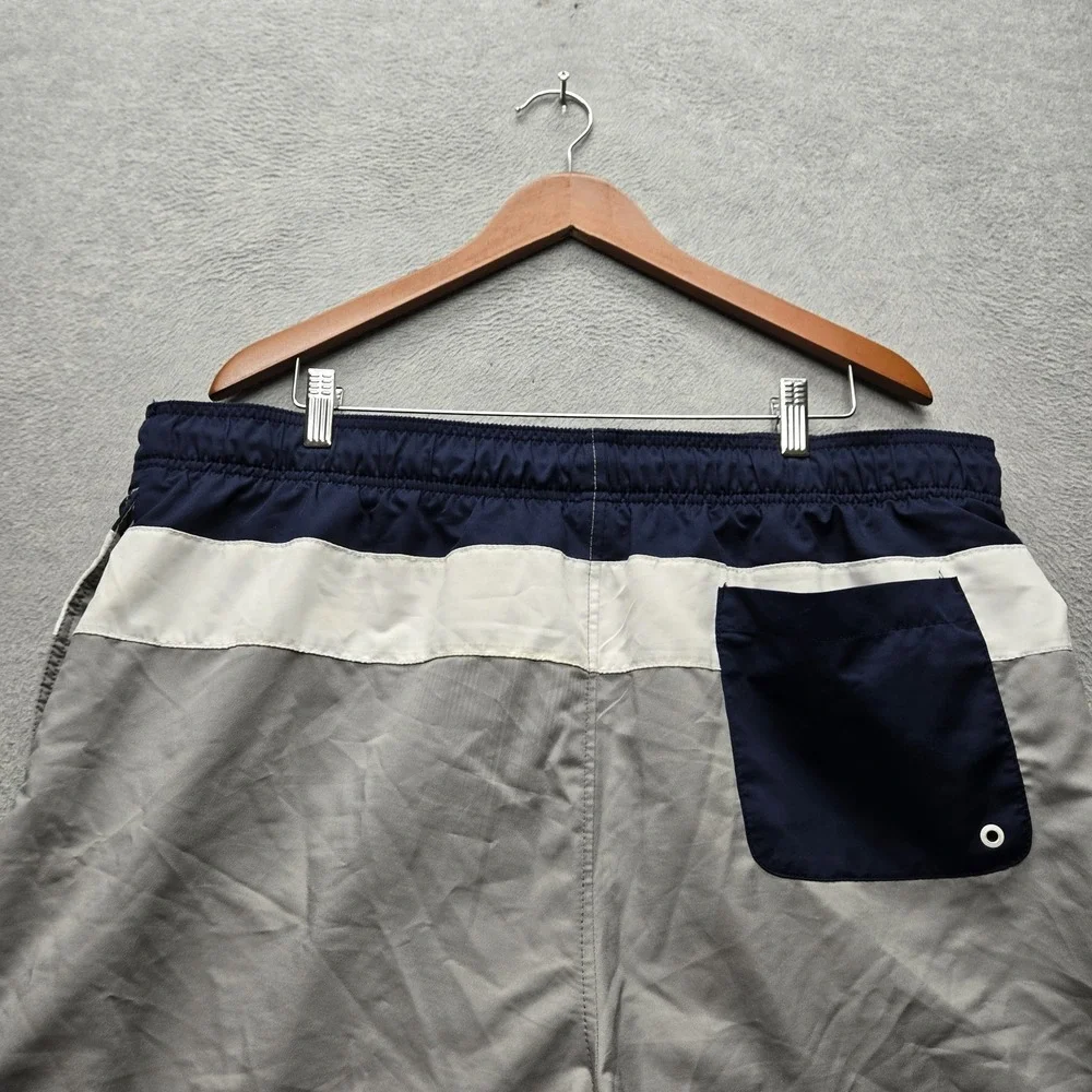 Speedo Men Swimwear XXL Gray Swim Trunks Colorblock Brand Logo Activewear 7